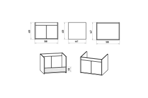 Тумба под раковину Misty Пайн 60 серая матовая - 3