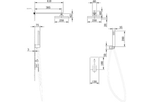 Душевой комплект Abber Weiss Insel черный, матовый (AF8018B) - 3