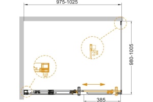 Душевой уголок Cezares Duet Soft A 1 100/100 C Cr L - 3