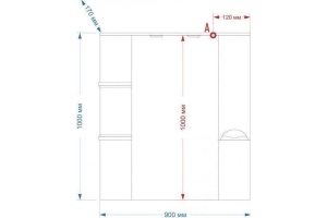 Зеркало Misty Кристи 90 R бордо с подсветкой - 3