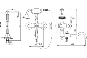 Смеситель Cezares Margot MARGOT-VDPS2-02-M напольный - 3