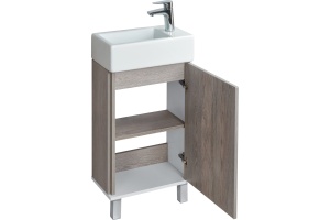 Тумба под раковину Aquaton Эмма 46 белый-светлое дерево - 2