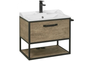 Комплект мебели Aquaton Лофт Фабрик 80 с раковиной Фабиа 80 темное дерево  - 3