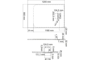 Поддон для душа Wasserkraft Elbe 74T07 120x90 - 2