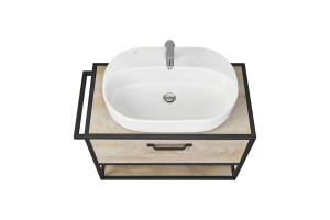 Комплект мебели Aquaton Лофт Фабрик 80 с раковиной Одри 62 светлое дерево  - 3