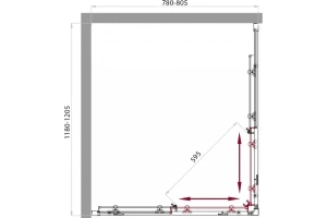 Душевой уголок BelBagno SELA 120x90 профиль хром стекло прозрачное - 3