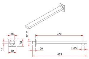 Кронштейн для верхнего душа Berges Ventas S хром - 2