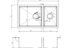 Мойка кухонная Zorg Inox PVD 78-2-44 grafit - 2