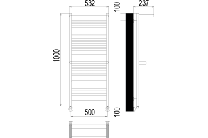 Водяной полотенцесушитель Terminus Аврора П20 500х1000 с полкой Хром - 3