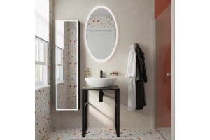 Консоль DIWO Элиста 60 чёрный мрамор, с раковиной Moduo 55 Leaf - 2