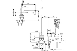 Смеситель для ванны Kludi Ameo хром (414470575) - 3