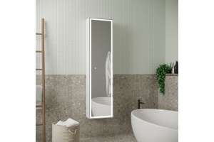 Шкаф-пенал с зеркалом STWORKI Кронборг МВК104 40, с подсветкой, белый - 2