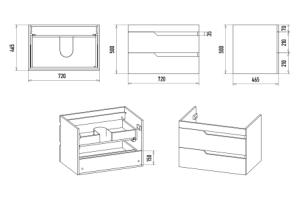Тумба с раковиной Misty Софт 75 белая глянцевая - 3