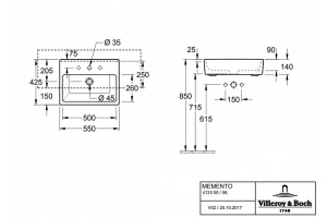 Раковина полувстраиваемая Villeroy & Boch Memento 55 белый (41335501) - 3