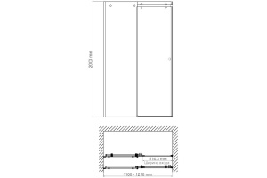 Душевая дверь в нишу Wasserkraft Vils 56R05 - 3