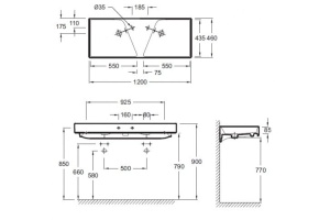 Раковина Jacob Delafon Rythmik EXM112-Z 120 см двойная - 2