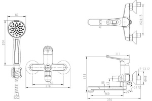 Смеситель Bravat Eco-D F693158C-LB  с длинным изливом - 2