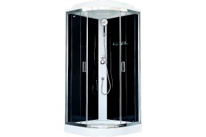 Душевая кабина Royal Bath HK 90x90 профиль хром стекло прозрачное задняя стенка черная