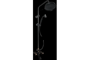 Душевая стойка Rav Slezak Morava retro черный матовый - бронза