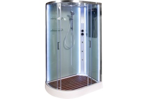 Душевая кабина DETO A102RLED+GM с средним поддоном
