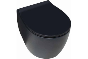 Унитаз подвесной Allen Brau Fantasy безободковый с сиденьем микролифт черный матовый - 3