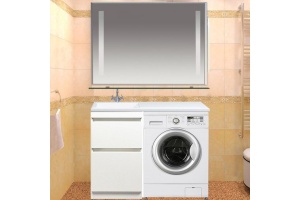 Тумба с раковиной Style Line Даллас 110 Люкс Plus напольная, белая