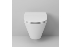 Унитаз GR-4477S (490*360*350) подвесной БЕЗОБОДКОВЫЙ  с тонкой крышкой - 3