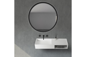 Тумба с раковиной Abber Stein 120 подвесная белый матовый - 2