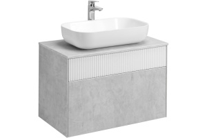 Тумба с раковиной Aquaton Марбл 80 белый-серый