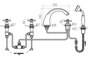 Смеситель для ванны Rav Slezak  бронза (MK169.5PSM) - 2