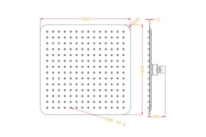 Верхний душ Rav Slezak 30х30 черный матовый - 2