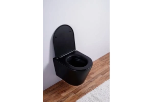 Унитаз подвесной Esbano Clavel с сиденьем микролифт, черный матовый (ESUPCLAVBM) - 2