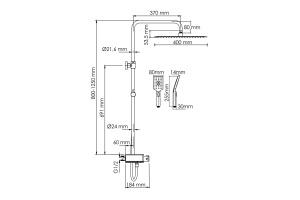 Душевая система WasserKraft 40 с термостатом хром - белый - 3