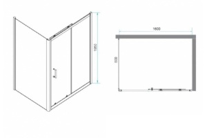 Душевой уголок RGW Passage PA-74-1B 160x80 профиль черный стекло прозрачное - 3