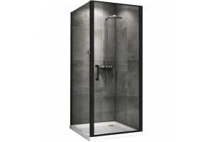 Душевой уголок Abber Sonnenstrand 90х85 черный стекло прозрачное