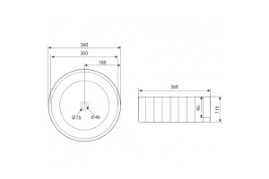 Накладная раковина Abber Bequem 36 белая - 2