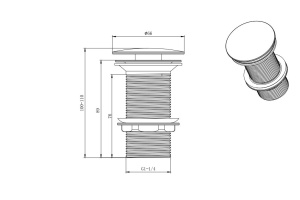 Cливной набор для раковины AQUATEK AQ6000MB, матовый черный - 2
