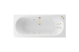 Ванна акриловая Excellent Oceana Line 160 x 75 с гидромассажем белый - золото