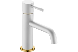 Смеситель для раковины Boheme Uno белый, золото (461-WG)