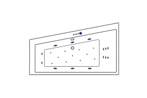 Акриловая ванна Excellent Sfera 170х100 левая белая золото с гидромассажем - 2