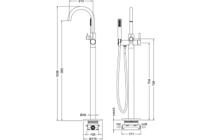 Смеситель напольный для ванны с душем Timo Saona 2310/00Y-CR хром - 2
