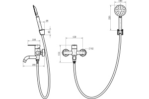 Смеситель для ванны с душем STWORKI WFT1031-2 нержавеющая сталь - 2