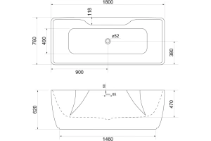Акриловая ванна BelBagno 180х75 белый (BB110-180-76) - 3