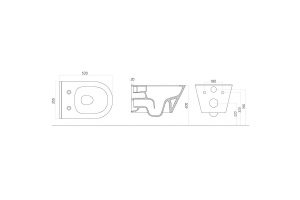 Чаша для подвесного унитаза Boheme Avva белая глянцевая без сиденья - 2