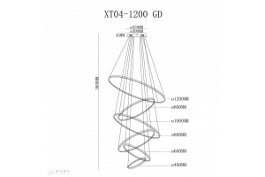 Подвесной светильник iLedex Axis XT04-D1200 GD - 3