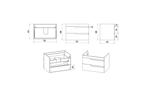 Тумба под раковину Misty Софт 75 белая глянцевая - 3