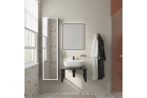 Столешница с раковиной DIWO Элиста 60 чёрный мрамор, с раковиной Moduo 50 Square - 2