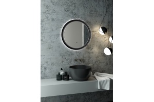 Зеркало круглое STWORKI Гриндстед 60 черное, с подсветкой - 2