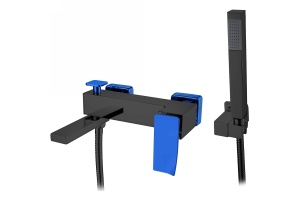 Смеситель для ванны Boheme Q черный - синий