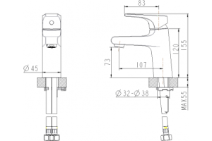 Смеситель Bravat Vega F1119177CP для раковины - 2
